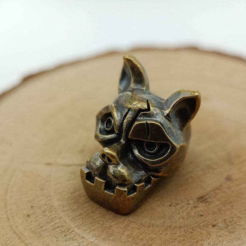 Bulldog Head Brass Knife Bead  - огляд і ціна Edc Carry Knife